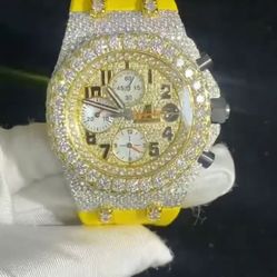 Custom (VVS1) + Yellow Band & Iced Moissanite AP