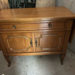 Vintage Wooden Sideboard On Wheels
