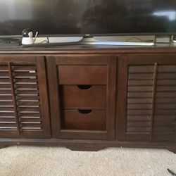 Solid Wood TV Stand With Storage