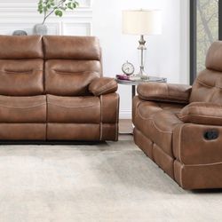 Rudger Rust Reclining Sofa And Loveseat 
