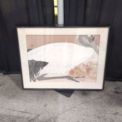Japanese Style White Crane Bird Print
