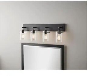 4-Light Black Vanity Bar Light Fixture