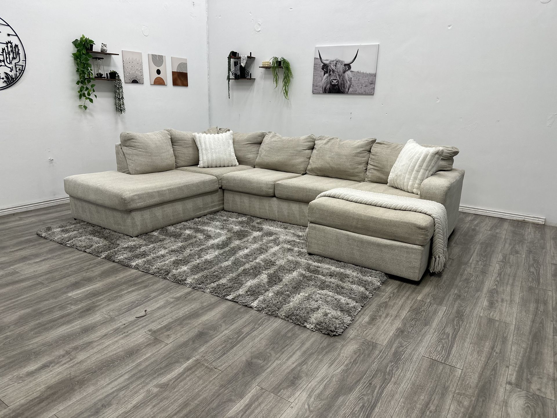 Cream Sectional Couch - Free Delivery
