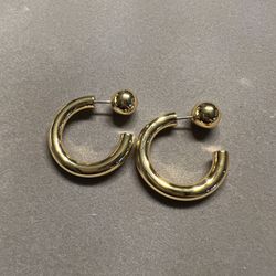 Golden front and back earrings