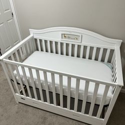  Crib with Double Drawer Storage – FREE Mattress Included!