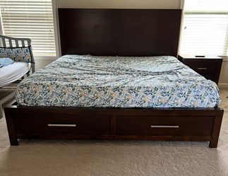 Used 5 Piece Bed Set - California King Size, Chest, Nightstand, Dresser And Mirror 