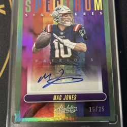 2023 Panini Absolute Football Mac Jones auto spectrum signatures /25 NFL