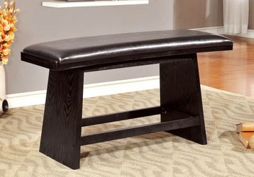 Triangle Bar Height leather bench & 2 leather Chairs