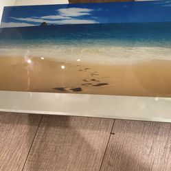 Vintage Illuminated Ocean Beach Motion Wall Art And Sound 