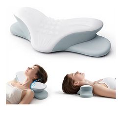 Cervical Neck Pillows,Orthopedic Roll Pillow for Neck Pain Relief,Sleeping Decompression Devices Support and Shoulder Relaxer,High-Density Memory Foam
