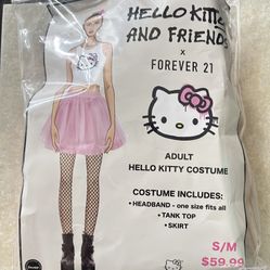 Hello kitty x Forever 21 Adult Costume Tank Tutu Headband NEW - Size S/M