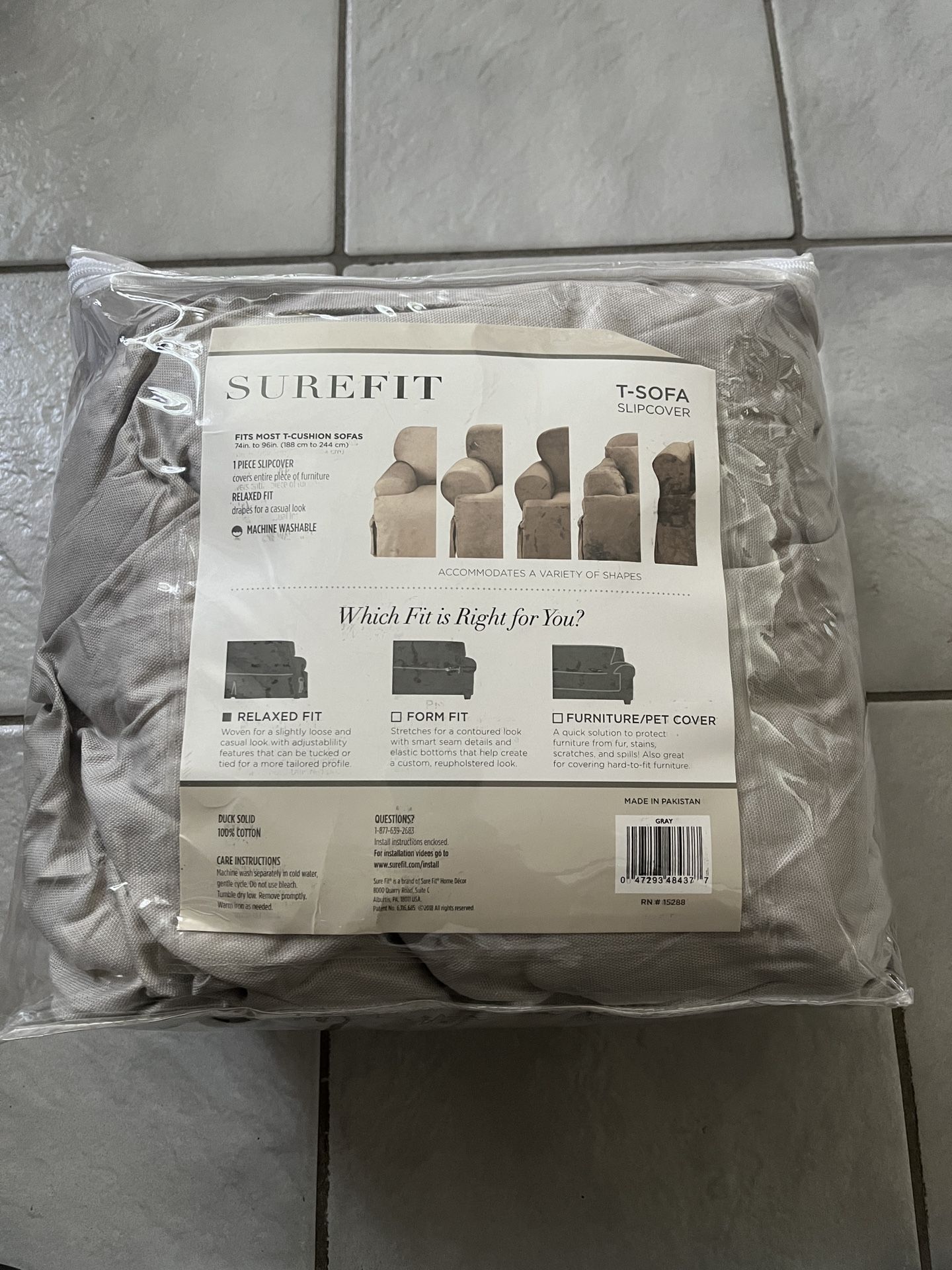 1 Piece chair Slipcover - Duck Solid Gray