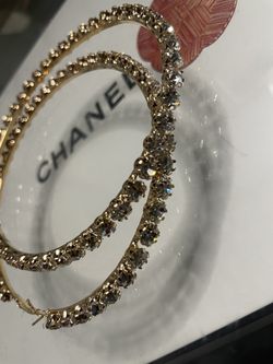 GOLD RHINESTONE HOOP
