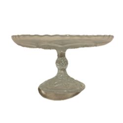 Antique Pressed, Clear Glass Small Cake Plate Or Candy Dish