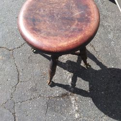 ANTIQUE CHARLES PARKER CO. GLASS BALL CLAW ADJUSTABLE PIANO STOOL