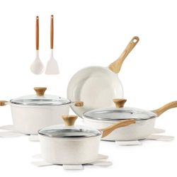 SENSARTE Nonstick Ceramic Cookware Set 13-Piece. PFAS and PFOA Free.