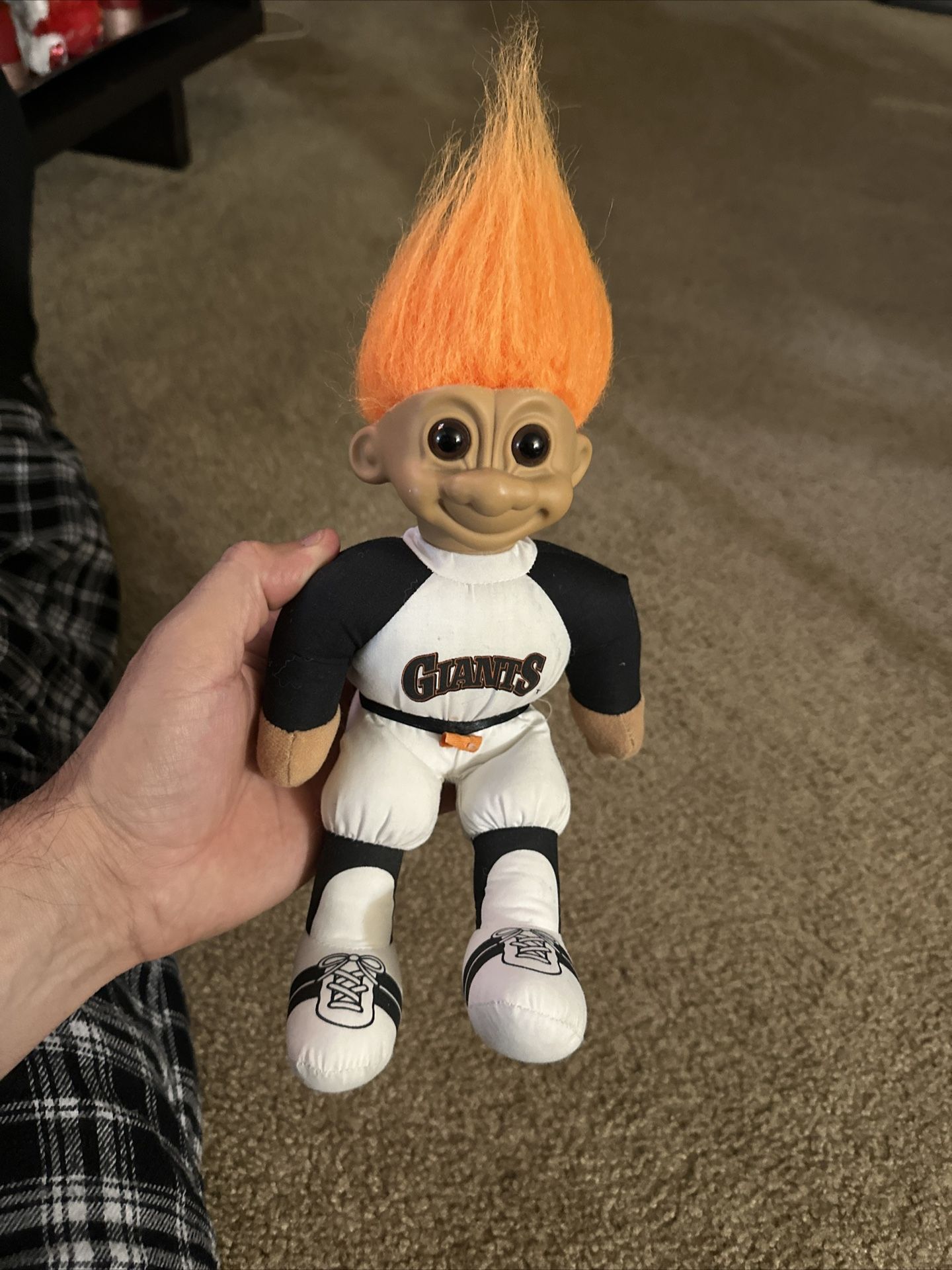 Russ Troll Doll MLB Giants Orange Hair Brown Eyes Preowned. Please See Pictures