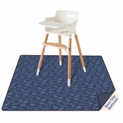 Blissful Diary Baby Splat Mat For Under High Chair, 50.4 X 50.4 Inch