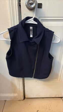 Thin Vest Navy Blue  With Zipper 