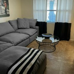 Gray Cloud Couch Modular Sectional Sofa 