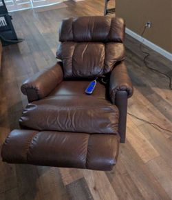 Power Brown Leather Recliner Chair