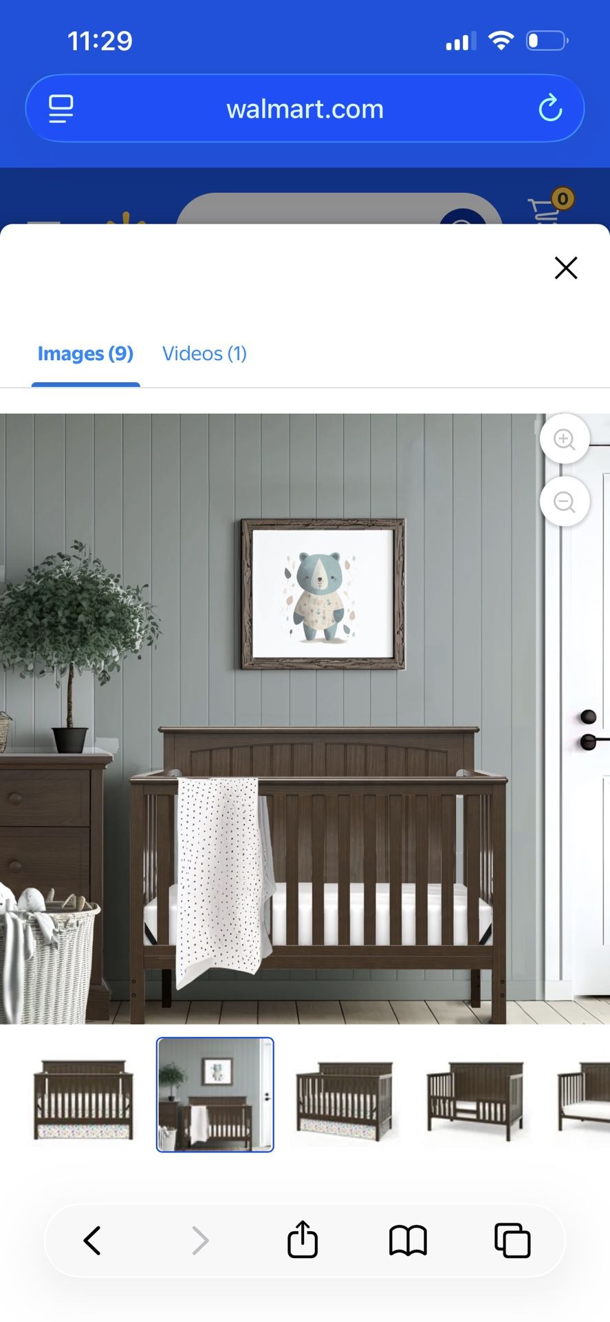 Dark Brown Crib (w/ mattress) and Changing Table