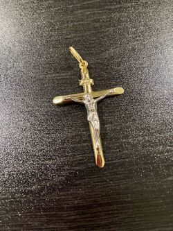Solid 14K Gold Jesus/Cross Pendant