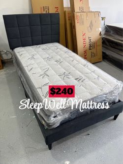 Twin size bed frame with mattress included