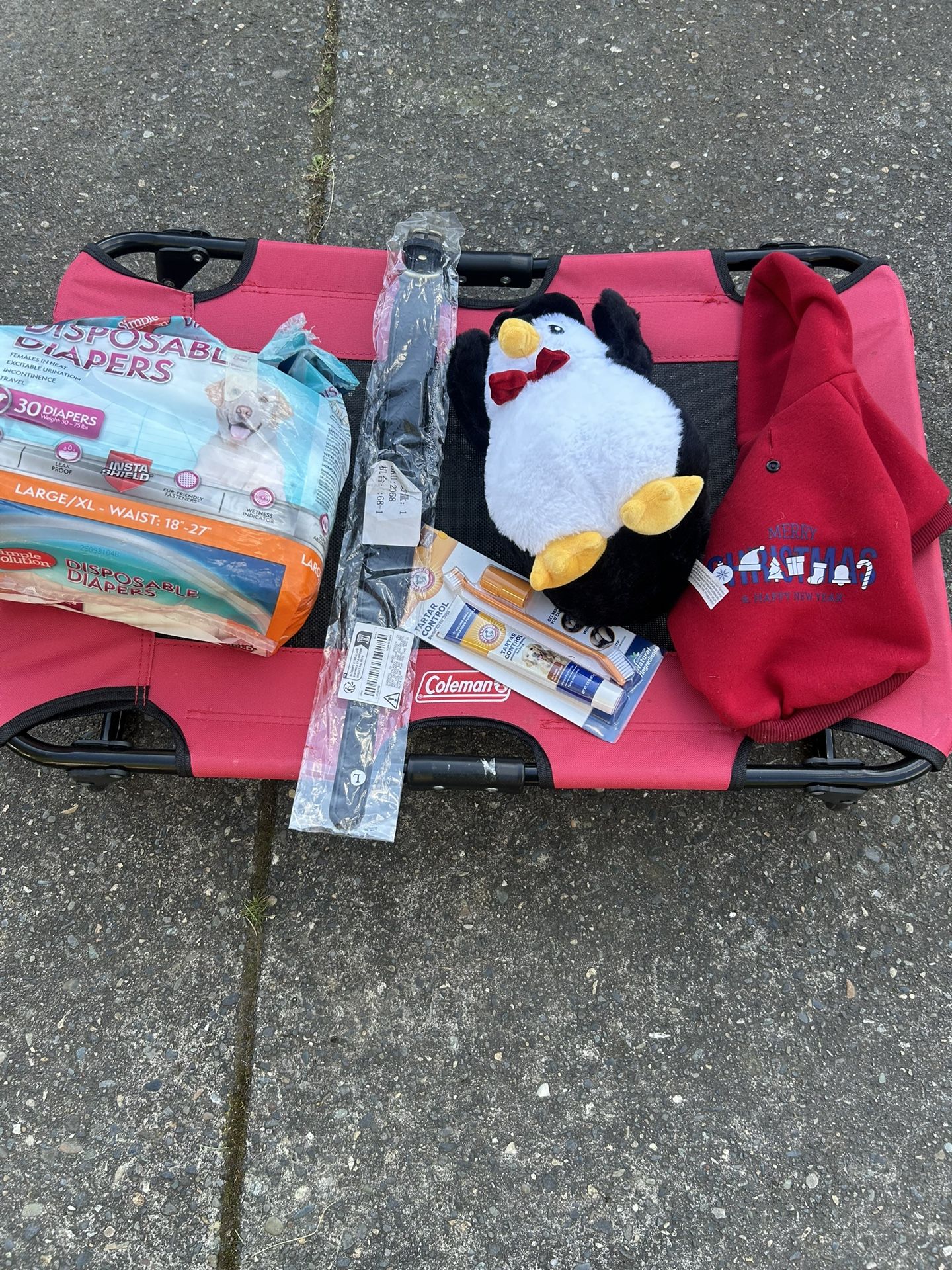Coleman Pet Cot and Dog Accessory Bundle. Read description