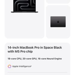 14-inch MacBook Pro in Space Black with M5 Pro chip