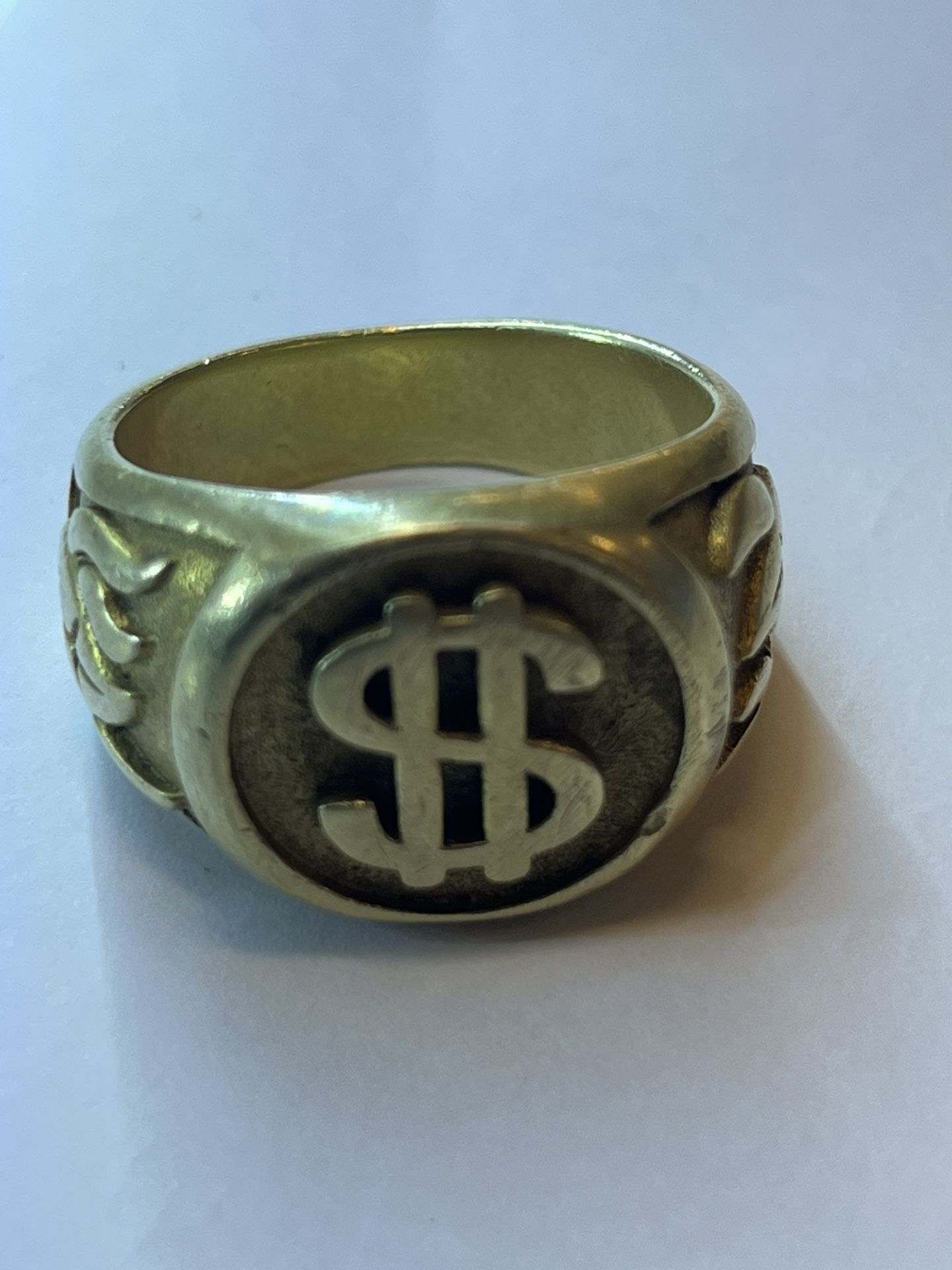 Men's Custom Design Dollar Sign Top Special Ring 18K Gold