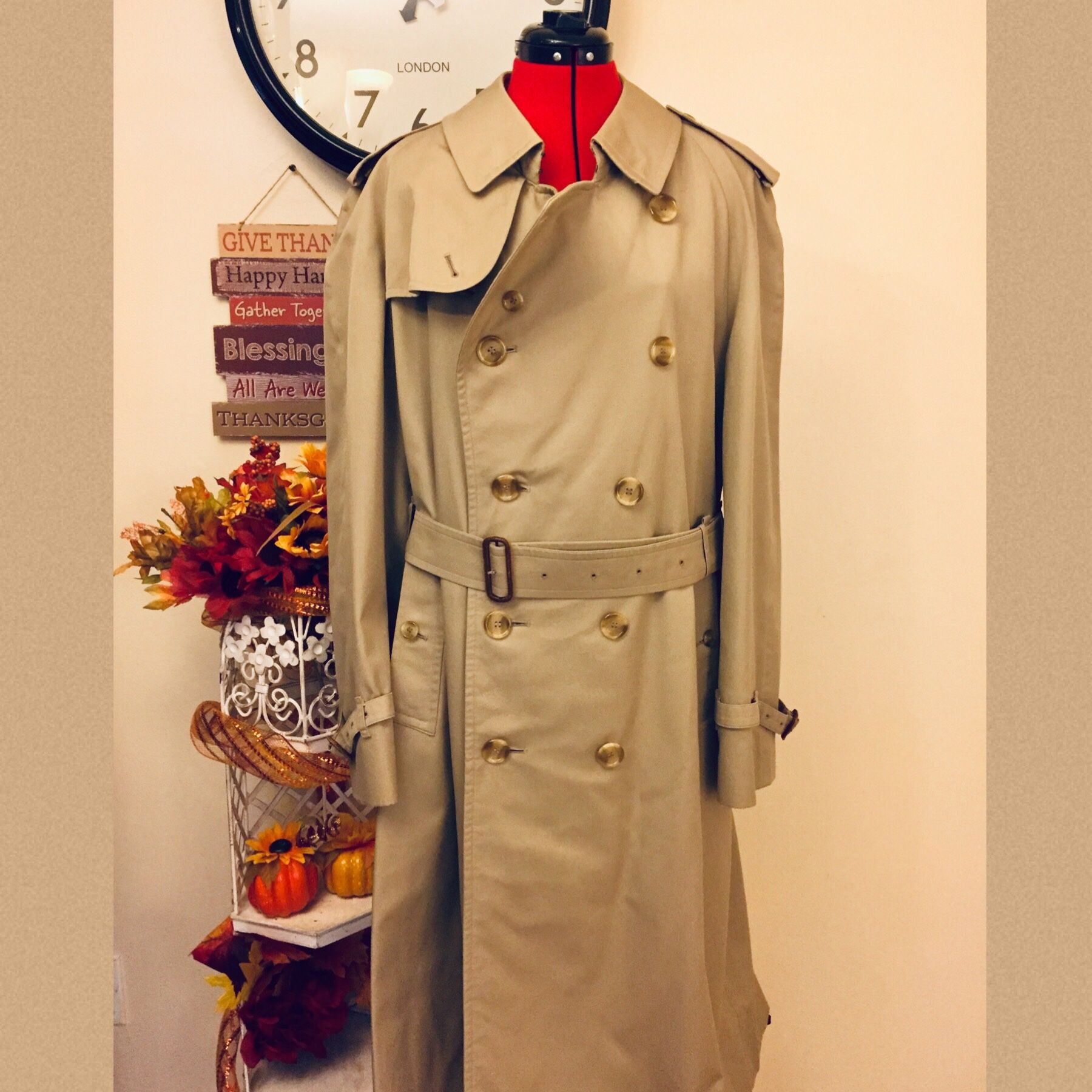 Vintage Burberry Trench Coat Men’s Size 54 Regular