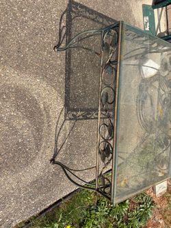 Wrought Iron and Glass Top Table