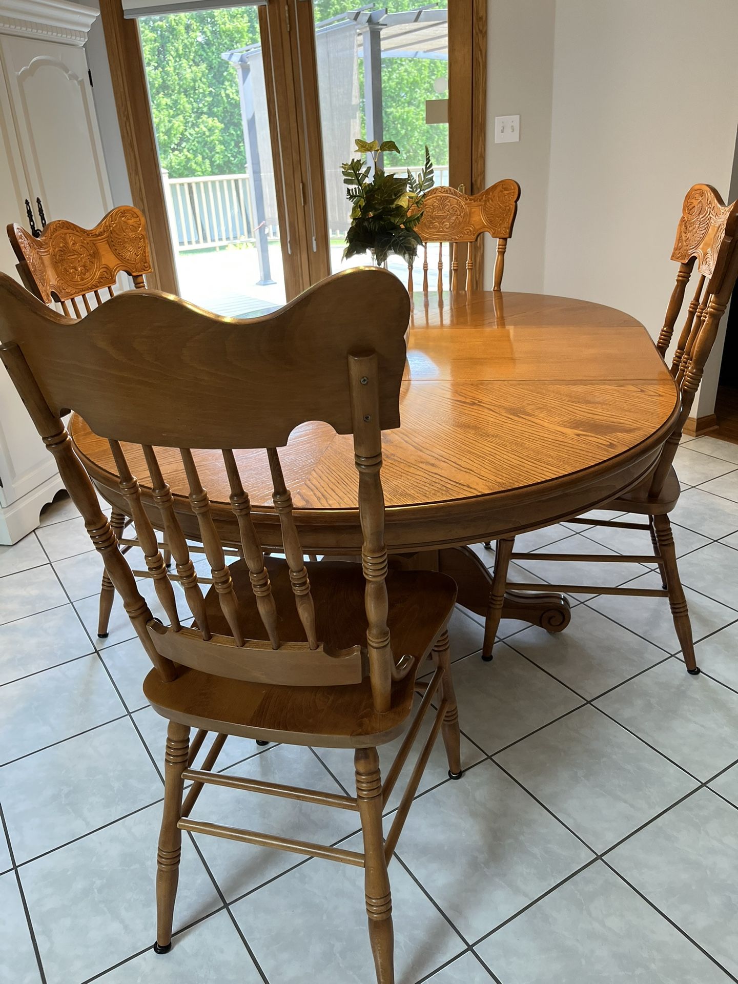 Solid Wood Table With Four Chairs