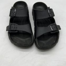 Birkis by Birkenstock  Black birko-flor Women’s US 8 M  Double Strap Sandals