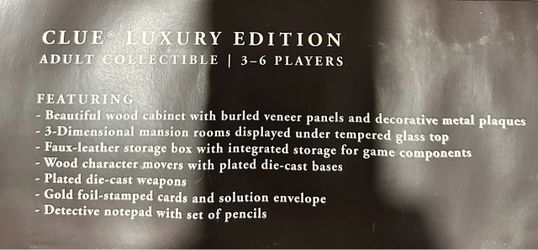 Clue Luxury Edition Adult Collectible Game