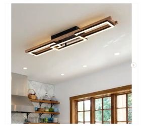 EDISLIVE 3-Light 39.37 in. Integrated LED Wood Flush Mount Ceiling Light - New