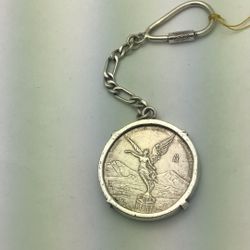 2020 Libertad Silver Coin 1 Oz Set In Sterling Silver Keychain And Bezel