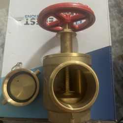 2 1/2" BRASS ANGLE HOSE VALVE GROOVED INLET X MALE OUTLET