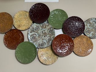 Decorative Metal Plate Wall Art Set