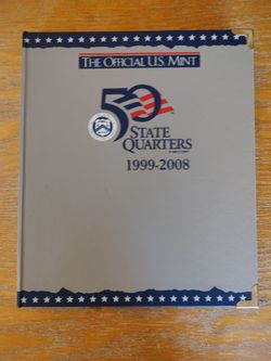 Official US Mint 50 State Quarters Book Nineteen Ninety Nine To Two Thousand Eight -Empty
