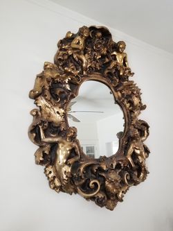 Antique handmade Greek mirror 47"x 36"