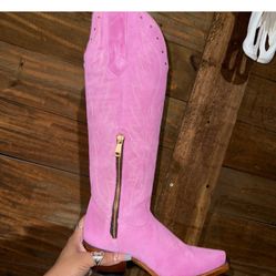Victoria Gamuza Rosa Snip Toe Boots