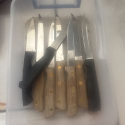 8 Vintage Steak Knives $5 And A Paring Knife, Sharp