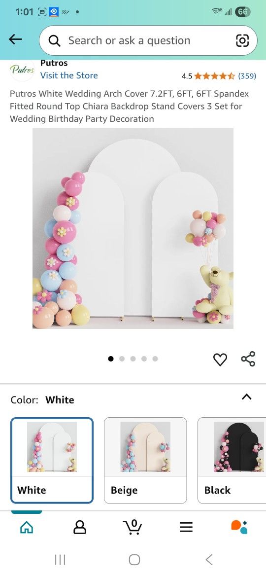 White Wedding Arch Cover 7.2FT, FT, 6FT Spandex Fitted Round Top Chiara Backdrop Stand Covers 3 Set for Wedding Birthday Party Decoration