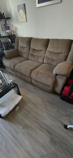 Reclining Brown Sofa