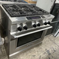 KitchenAid Stainless Steel Dual Fuel 36 Inch Range 