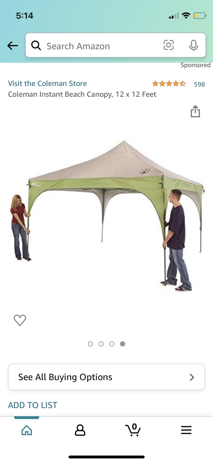 Coleman Canopy 12x12 New !!! 