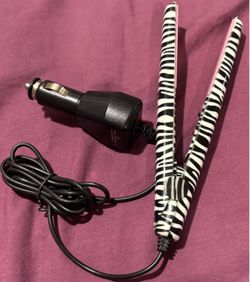 Zebra Print Mini Hair Straightener Car Adapter