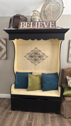 Wood bench display hand crafted